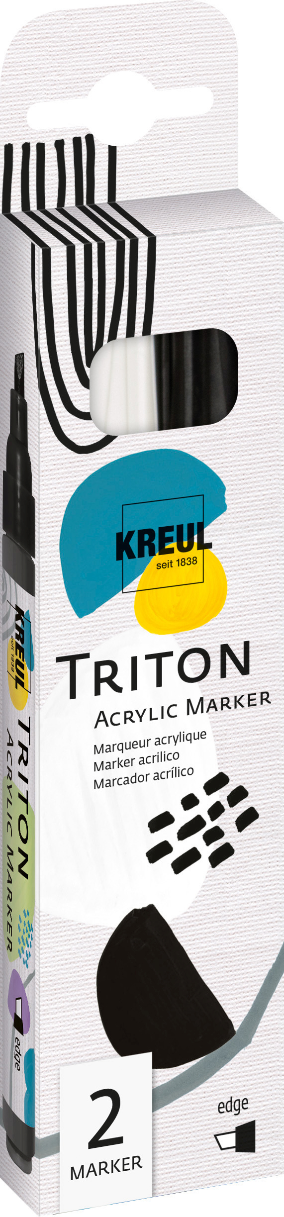 Triton Acrylic Marker KREUL, set de 2, Noir & Blanc - VBS Hobby