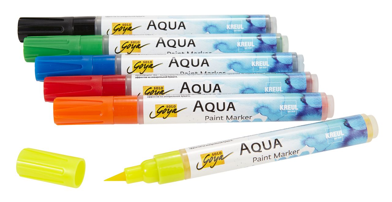 Solo Goya Aqua Paint Marker, Assorted Colours, 6 pc