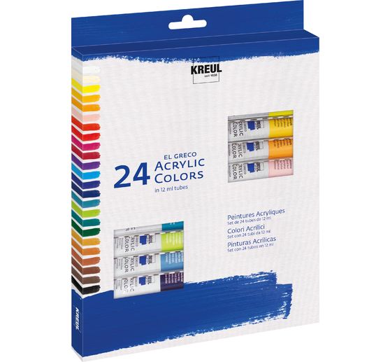 Set de peintures acryliques el Greco KREUL, 24 x 12 ml