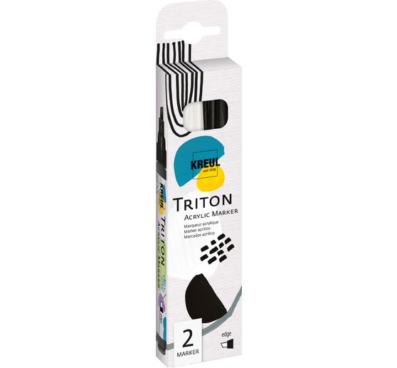 KREUL Triton Acrylic Marker "Edge", set of 2, black & white