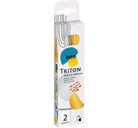 KREUL Triton Acrylic Marker "Edge", set of 2, silver & gold