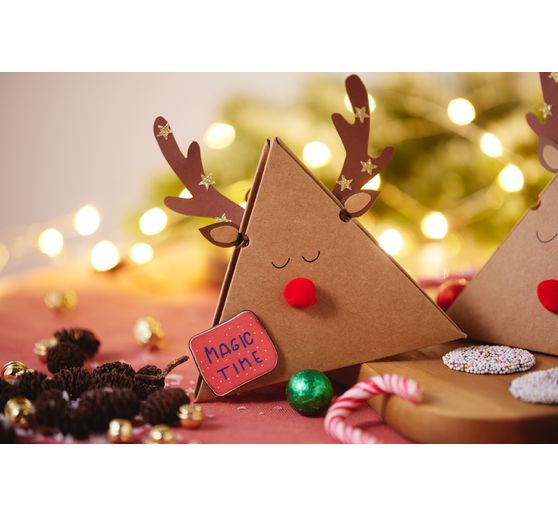 Boîtes-cadeaux en carton kraft VBS « Pyramide »