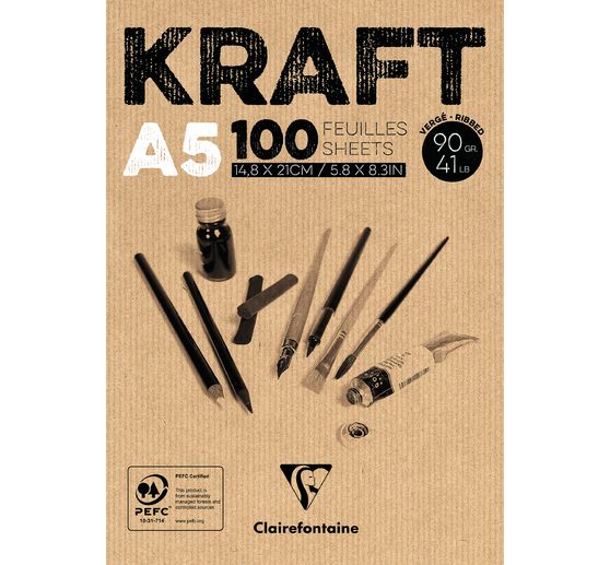Bloc de papier kraft, 100 feuilles