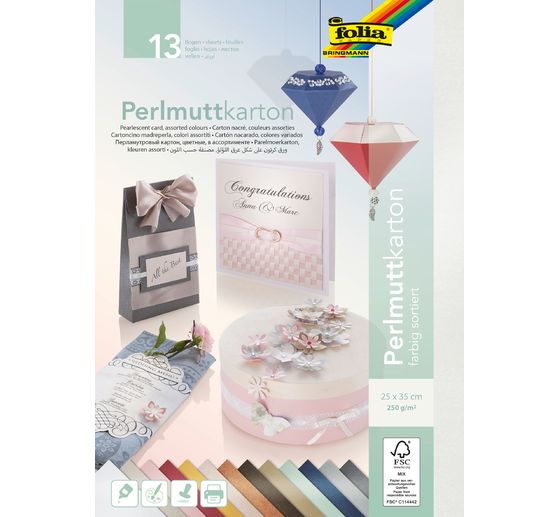 Perlmuttkarton, 13 Blatt
