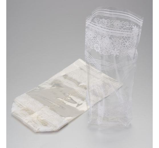 Sachets en cellophane à imprimé dentelle, 10 pc.