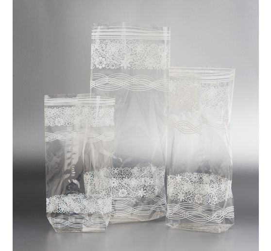 Sachets en cellophane à imprimé dentelle, 10 pc.