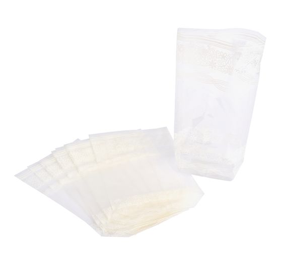 Sachets en cellophane à imprimé dentelle, 10 pc.