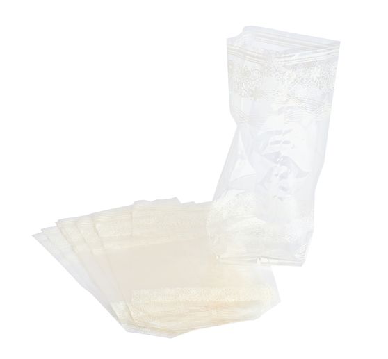 Sachets en cellophane à imprimé dentelle, 10 pc.