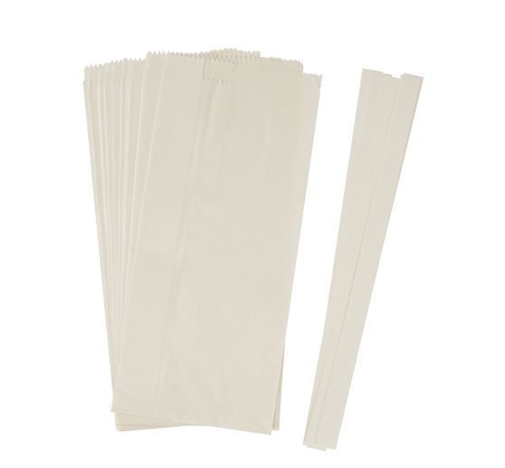 Etoiles en sachets en papier, grand, blanc