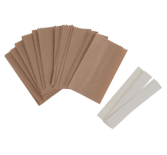 Paper bags star set, small, Brown